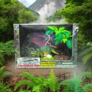 Triceratops 3” Dinosaur Jasman 2001 Vintage Rare Collectible Toy Figure PlaySet